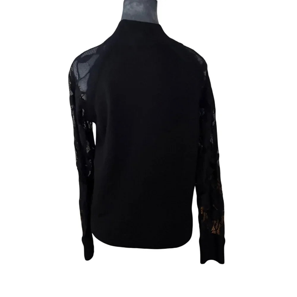 Rag & Bone Womens Black Lace Sleeve Pullover Sweater Size S - Picture 4 of 7